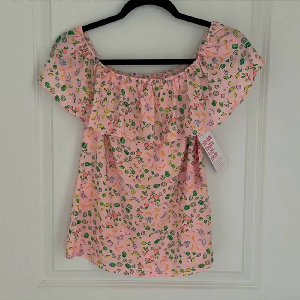 Lilly Pulitzer LA FORTUNA TOP LIL JUICY FRUIT Off-Shoulder Top Size XS